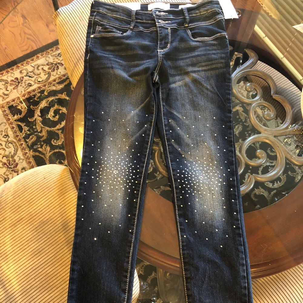 Jessica Simpson rhinestone embellished girls jeans
